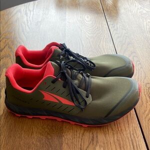 Altra Green and Red Athletic Shoes Sleek Design